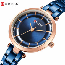 CURREN 9054  Brand Minimalist Quartz Watches Women Rose Gold Bracelet Watch Casual Slim Clock for Ladies Wristwatch with Steel